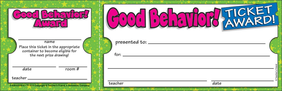Good Behavior! Ticket Awards – Art and Education Station